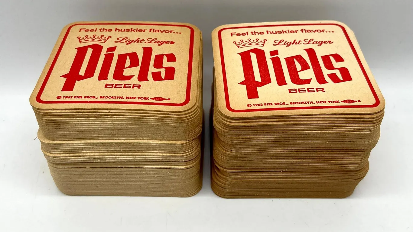 Piels Beer Light Lager 1962 New Old Stock Paper Coasters (100)