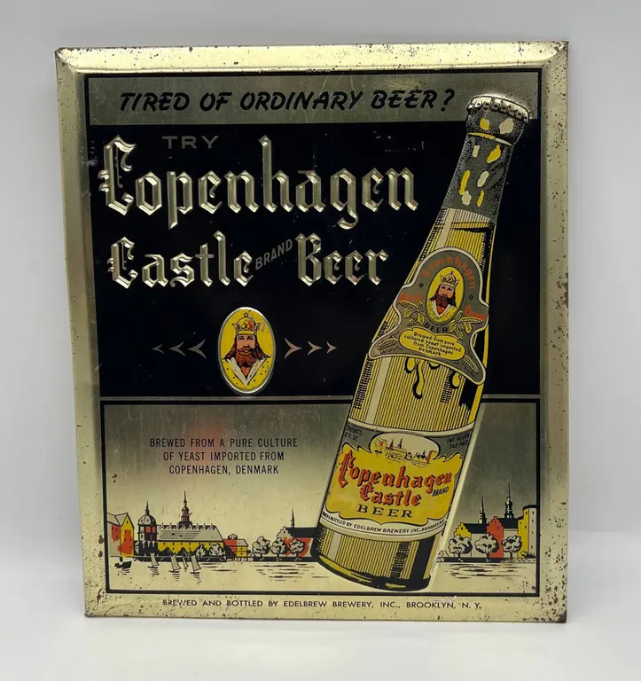 Copenhagen Castle Beer Tin Advertising Sign