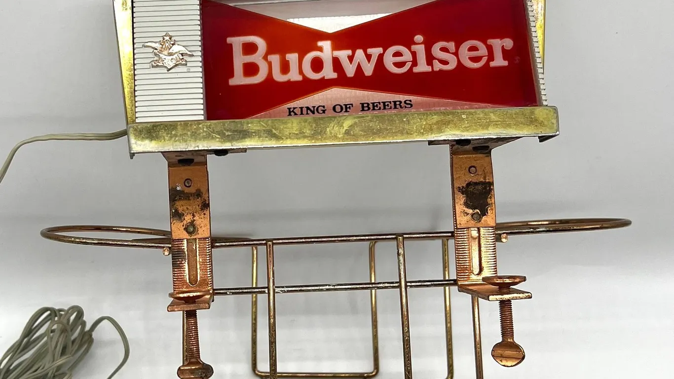 Budweiser Beer Lighted Bar Caddy Sign