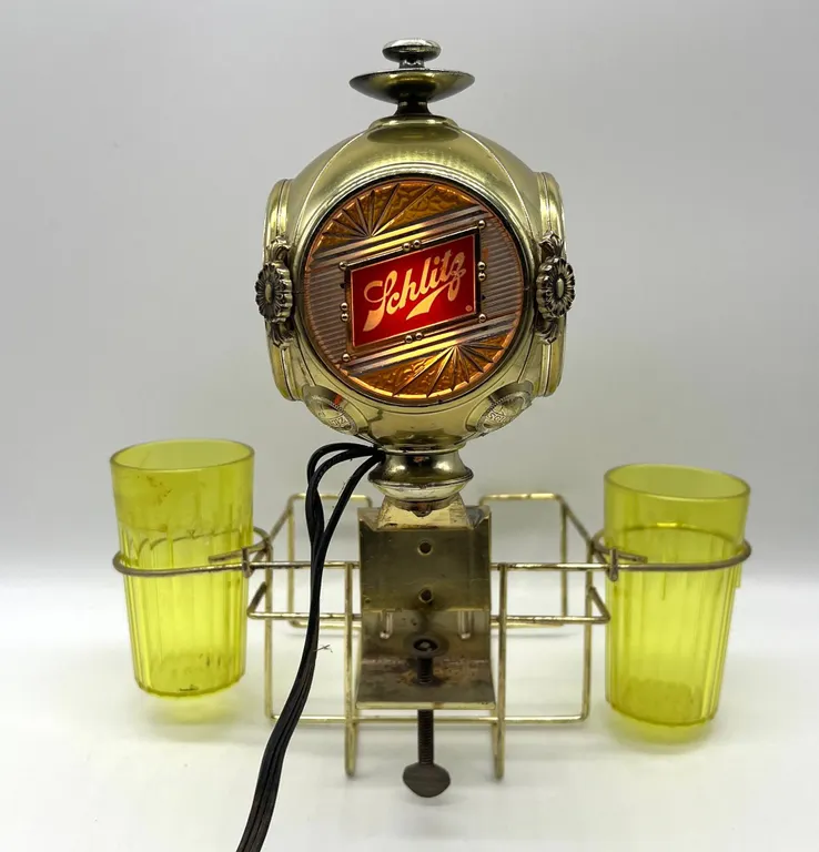 Schlitz Beer Light Lamp with Glass Holder