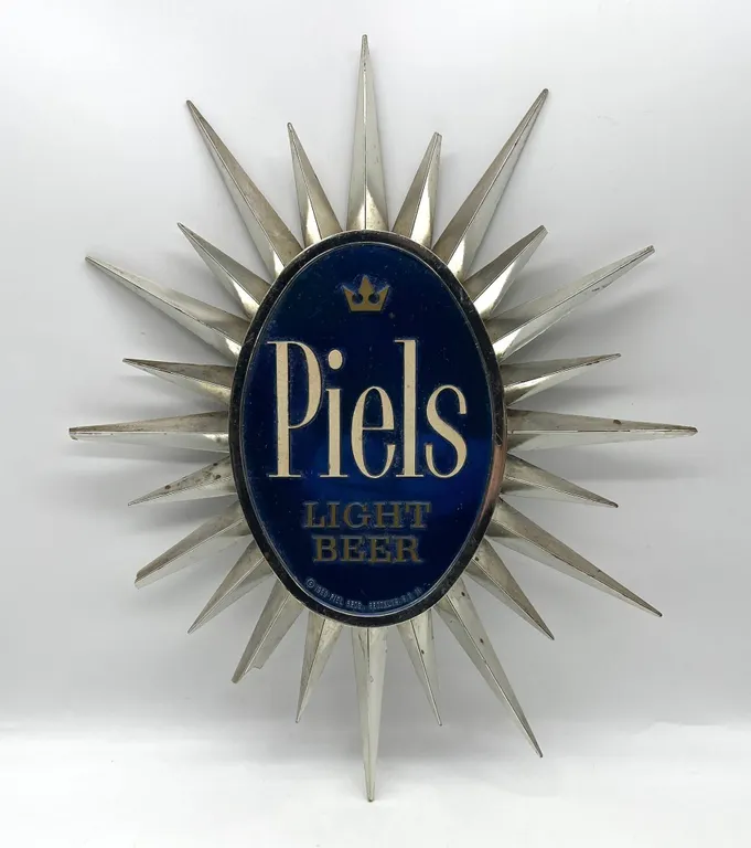 Piels Light Beer Sunburst Metal Wall Sign