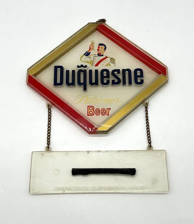 Duquesne Pilsener Beer Hanging Bar Sign