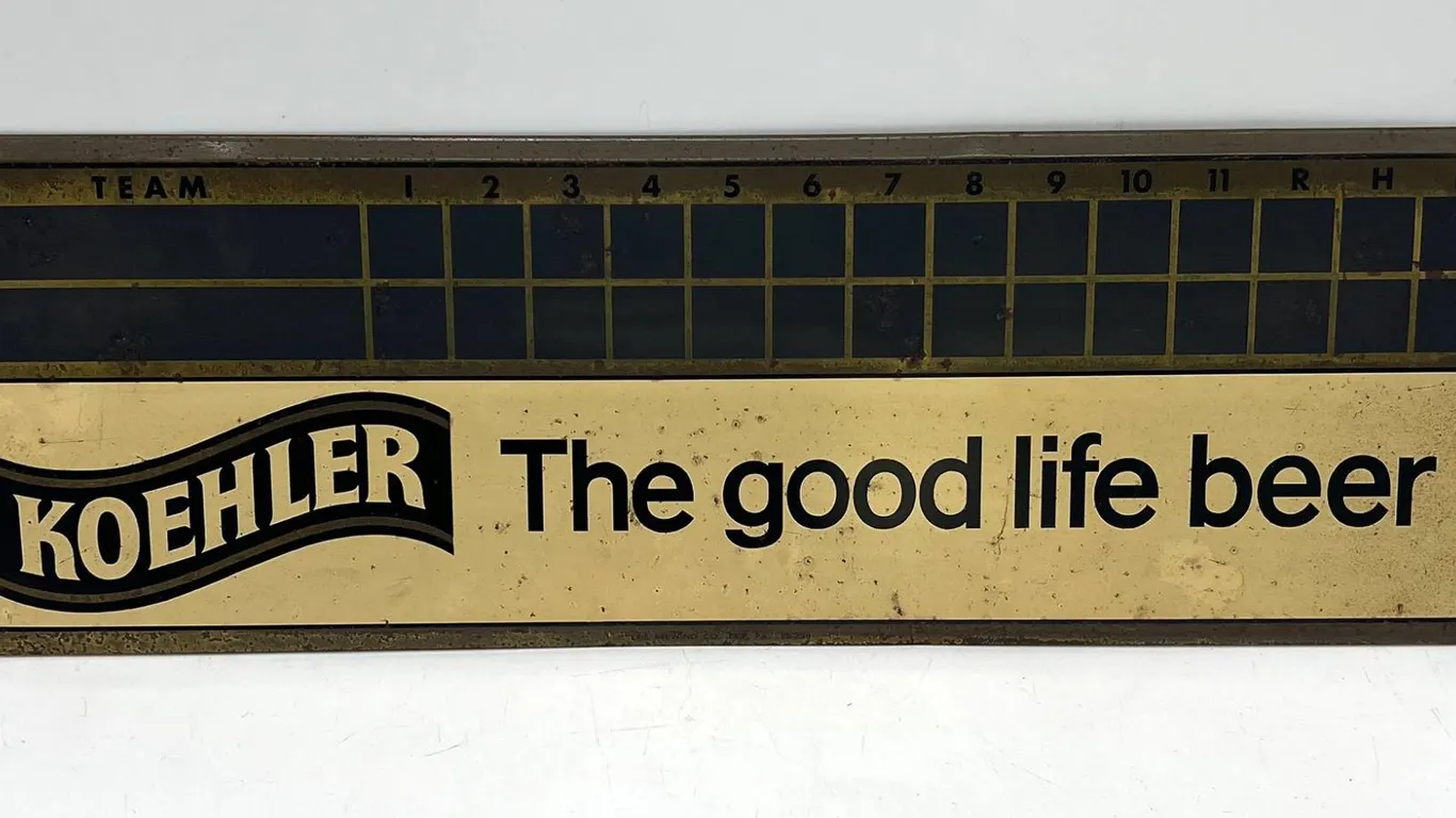 Koehler Beer Metal Scoreboard Sign