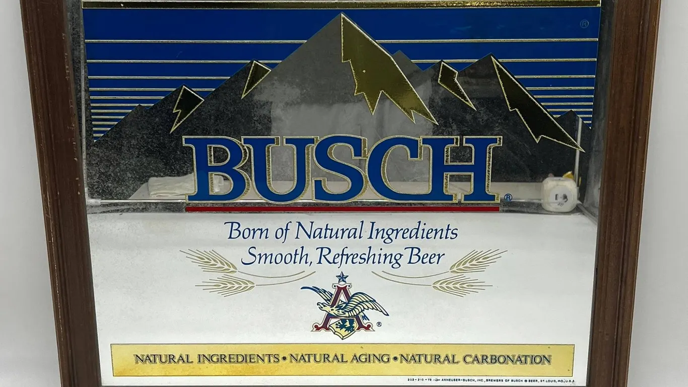 Busch Framed Beer Mirror Sign