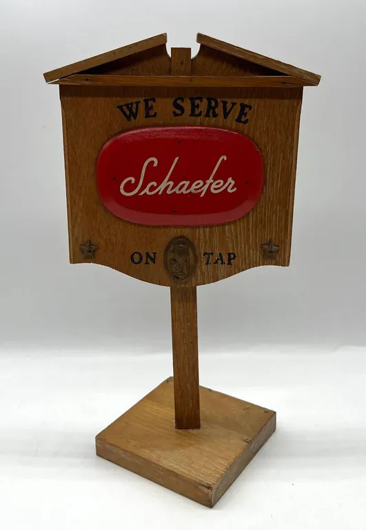 Schaefer Wood Beer Sign Display