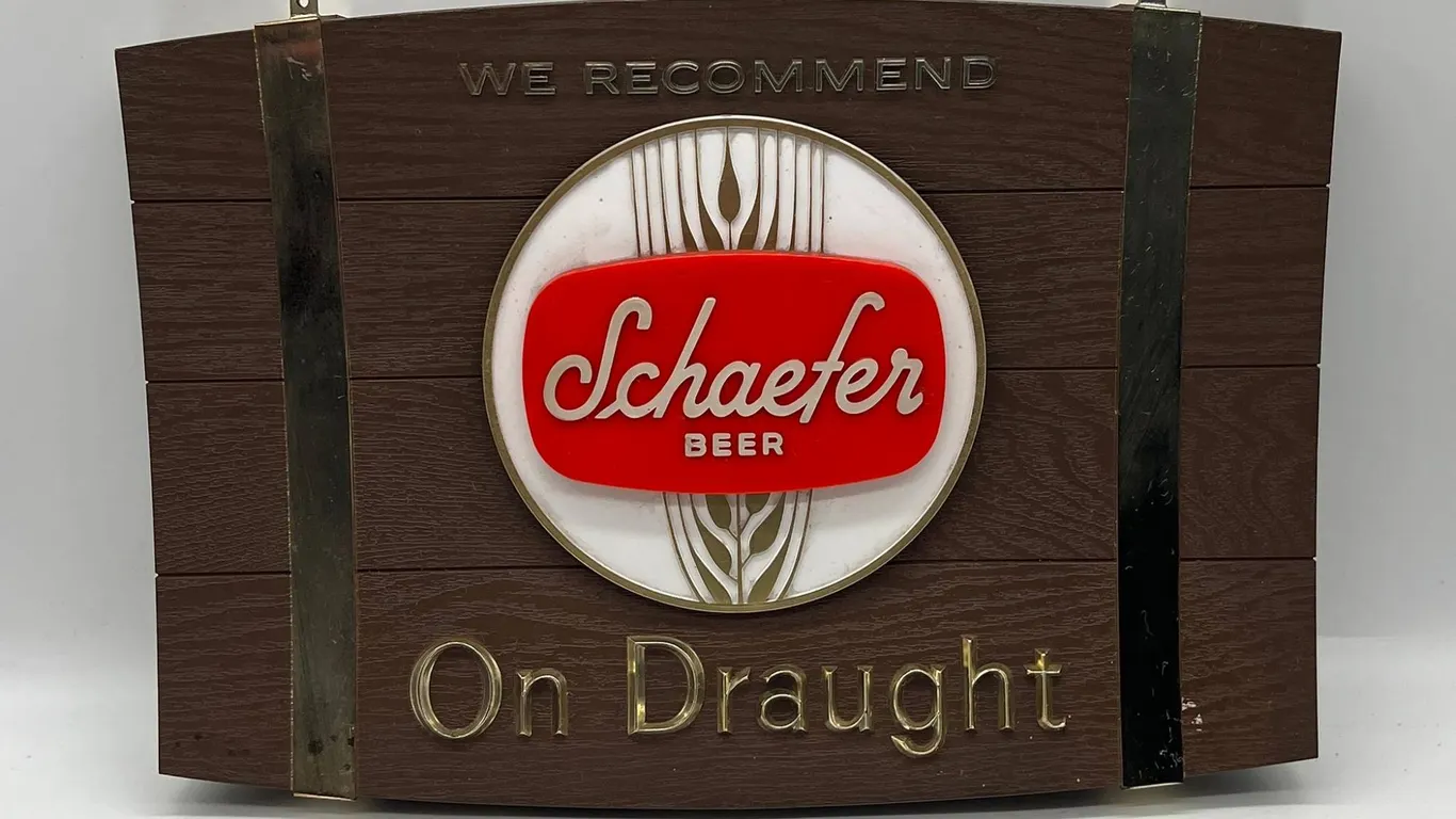 Schaefer Beer On Draught Wall Sign