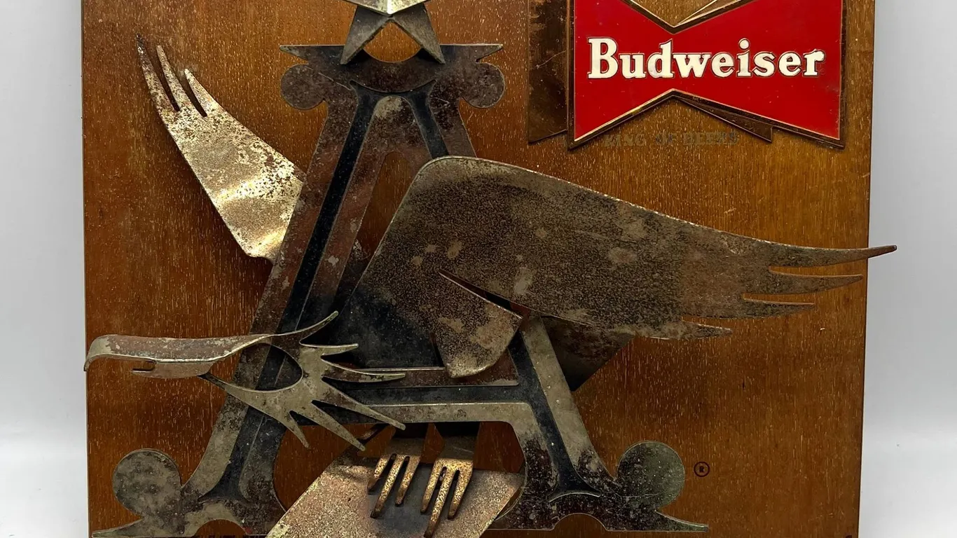 Budweiser Wood and Metal Beer Sign Plaque