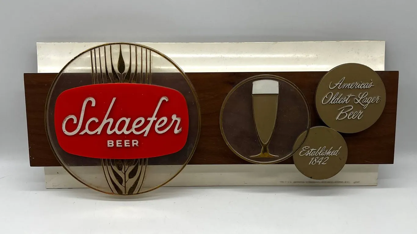 Schaefer Beer Wall Sign with Logo and Slogan