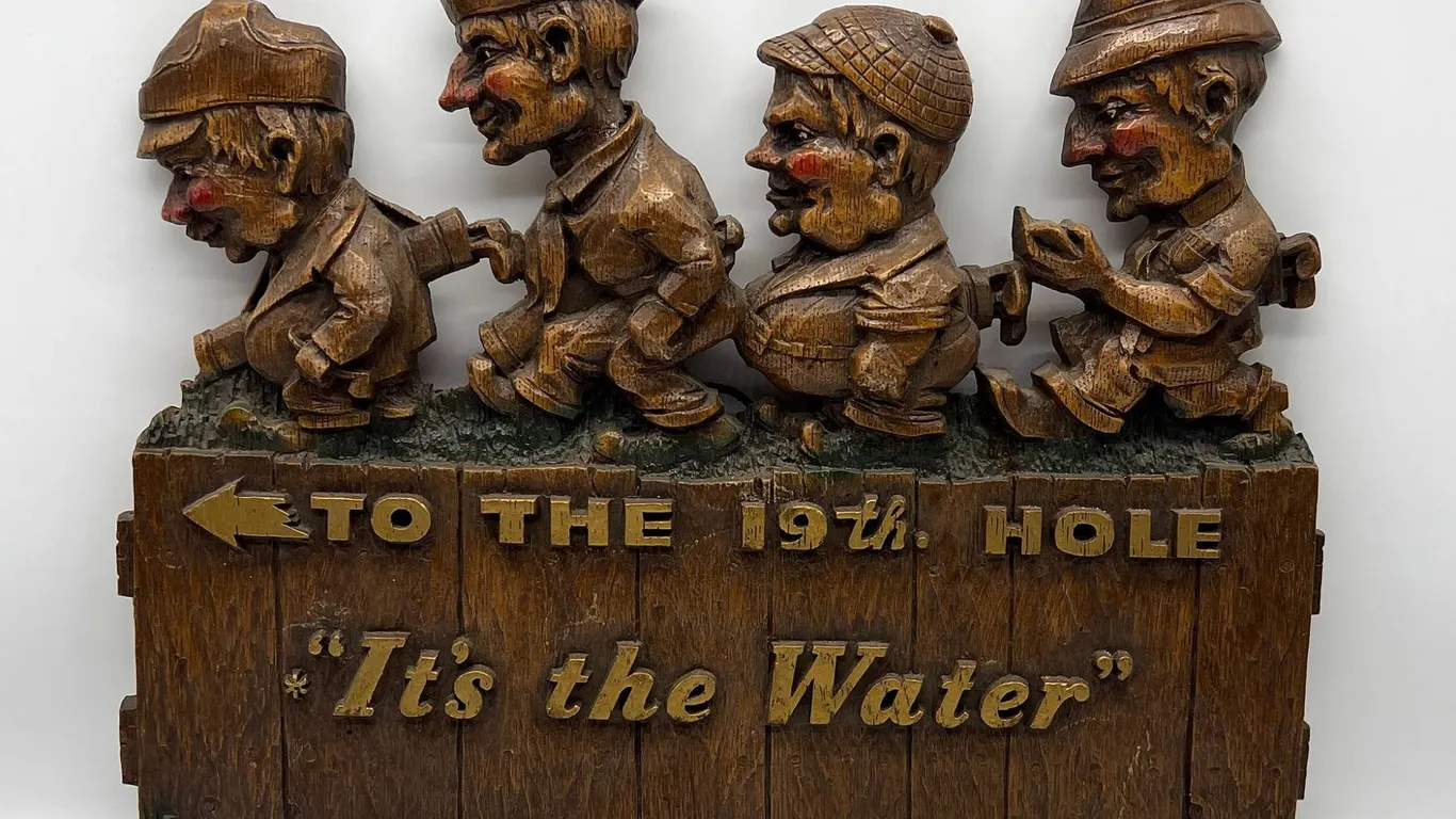 Olympia Beer Carved Wood Golf Bar Sign