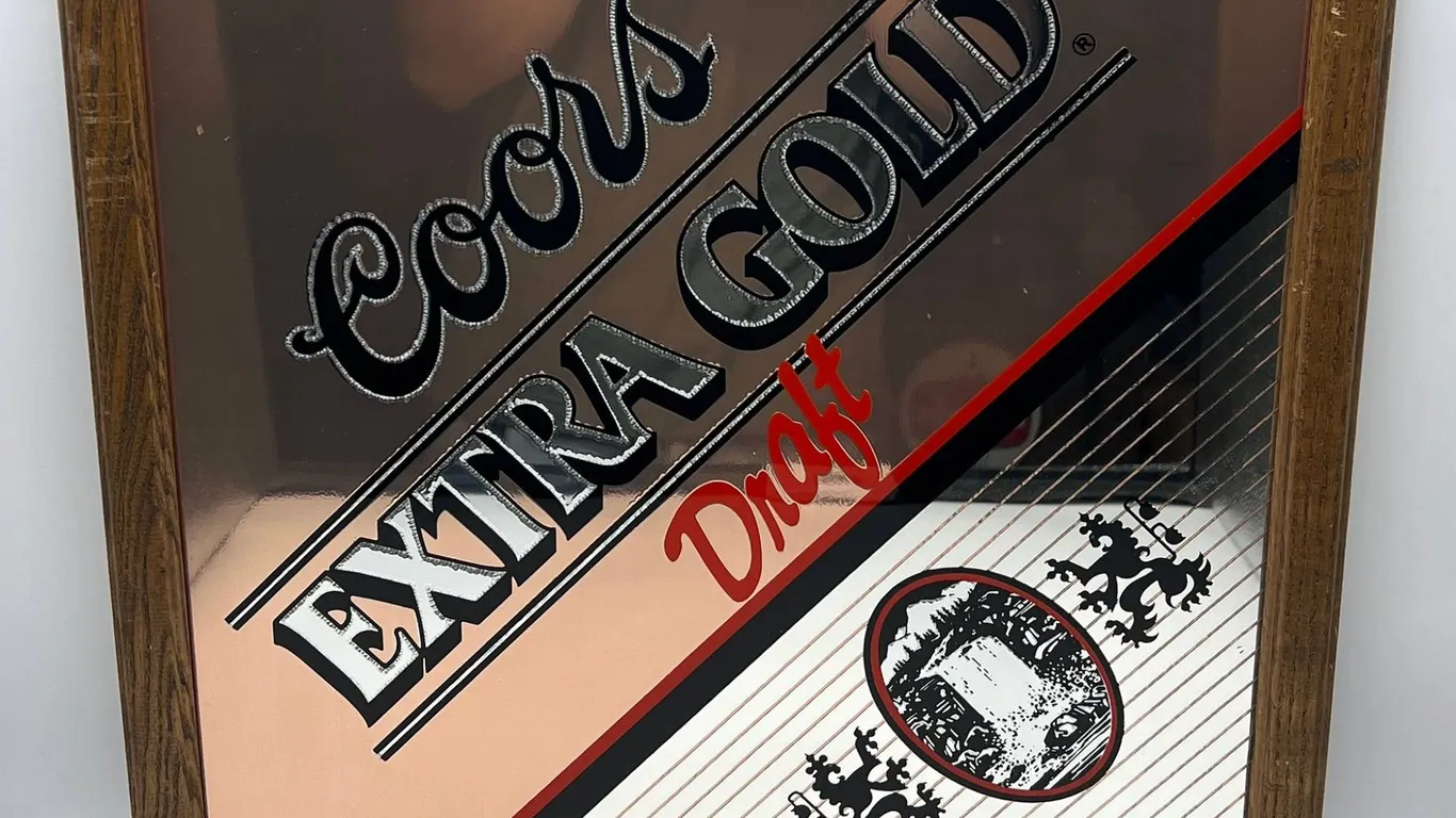 Coors Extra Gold Draft Beer Mirror Sign