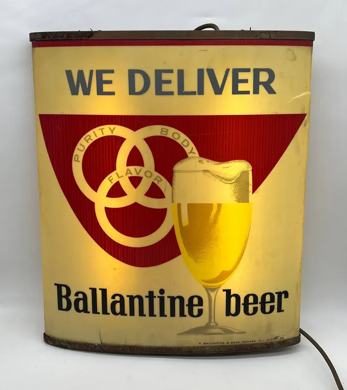 Large Ballantine Beer Lighted Sign
