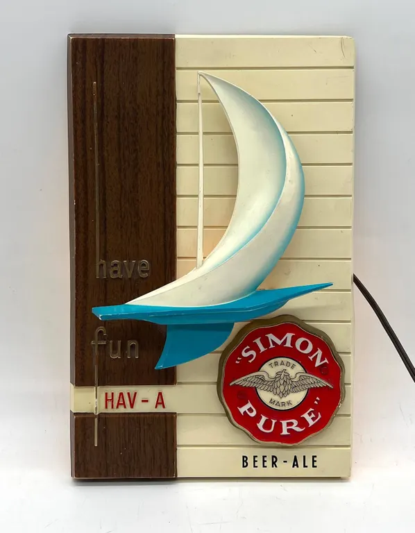 Simon Pure Beer Ale Sailboat Lighted Beer Pla