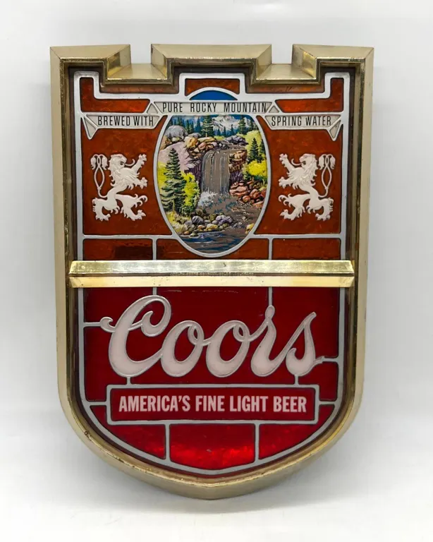 Coors Beer Lighted Wall Sign Shield