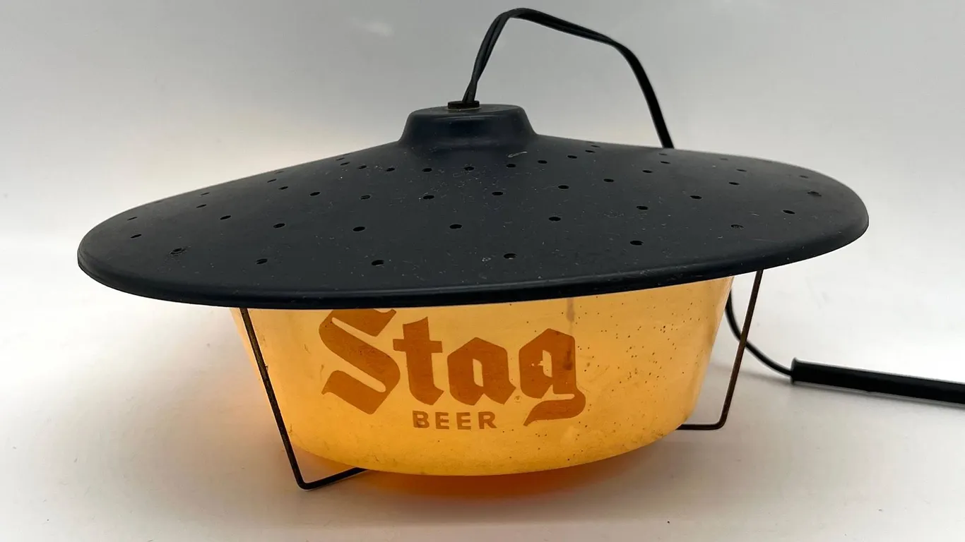 Stag Beer Lighted Sign with Metal Shade