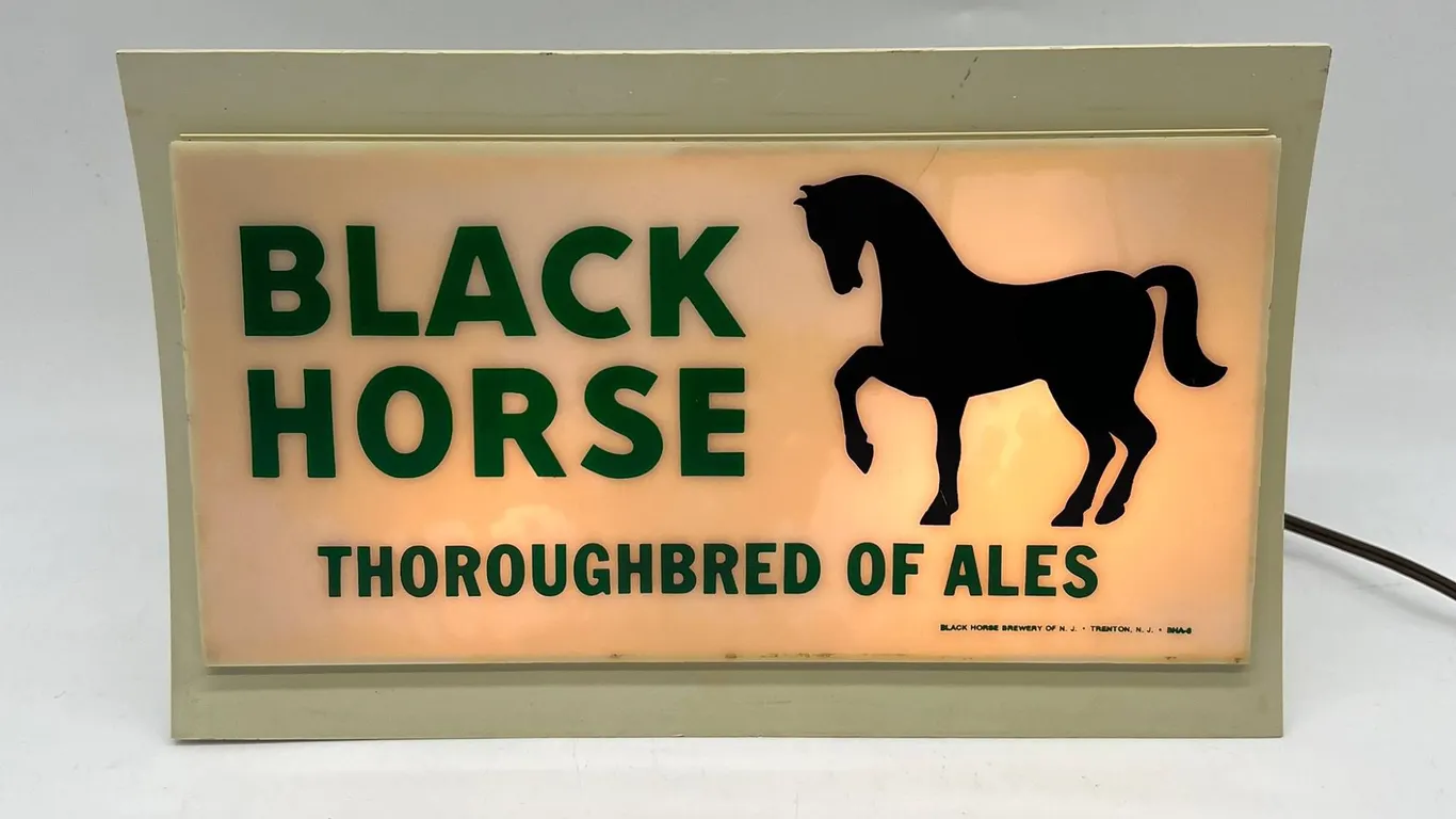 Black Horse Lighted Beer Sign