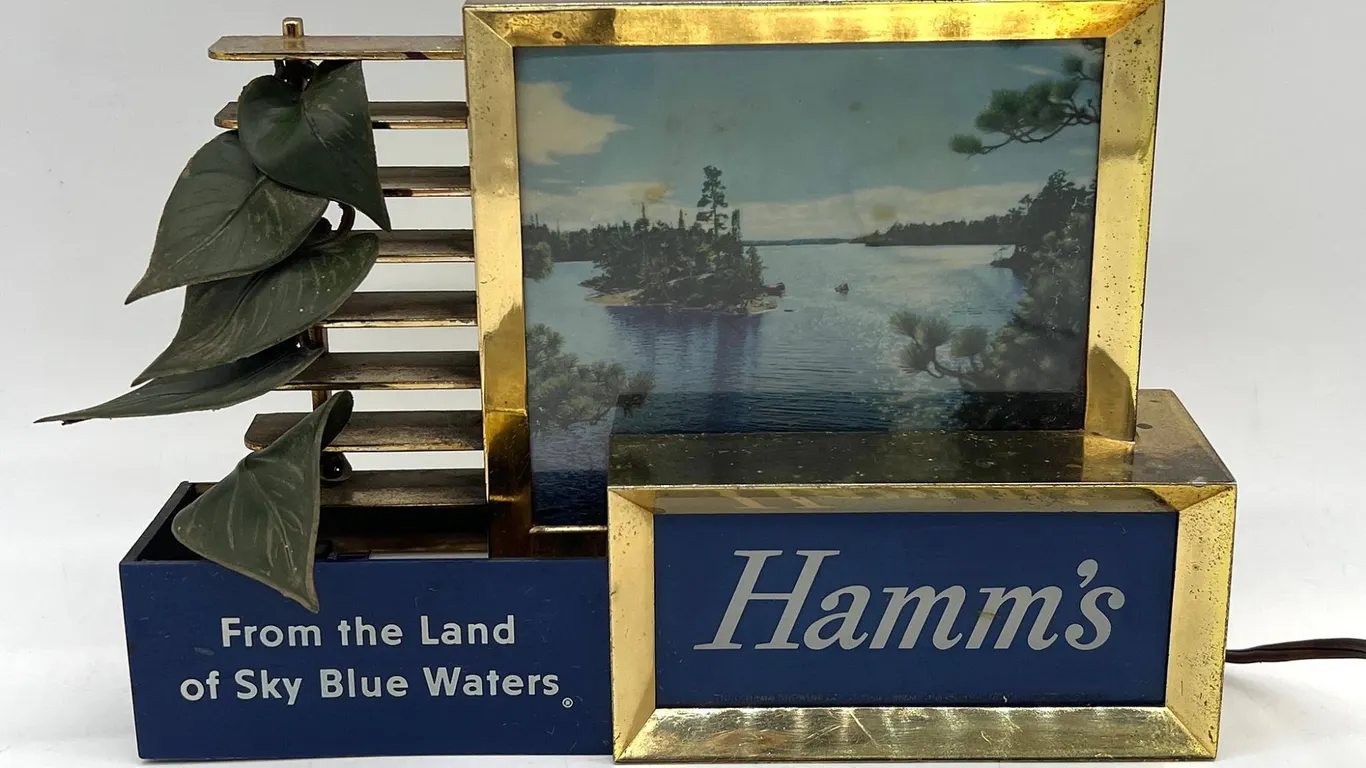 Hamm's Beer Lighted Sign With Lake Scene