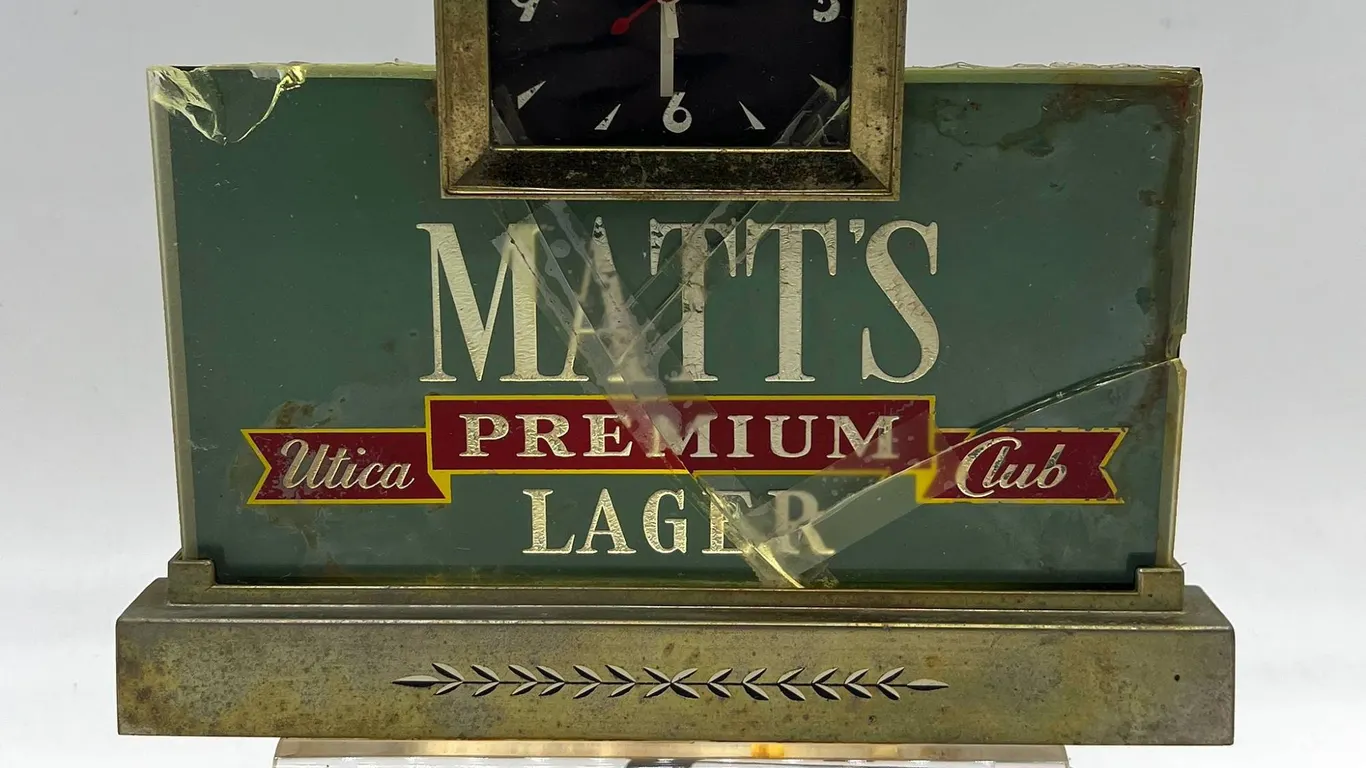Matt's Premium Lager Beer Lighted Clock