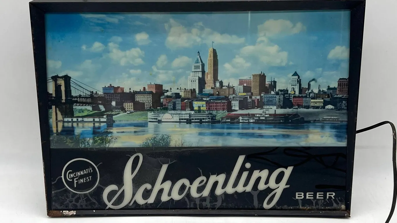 Schoenling Beer Lighted Sign with Cincinnati