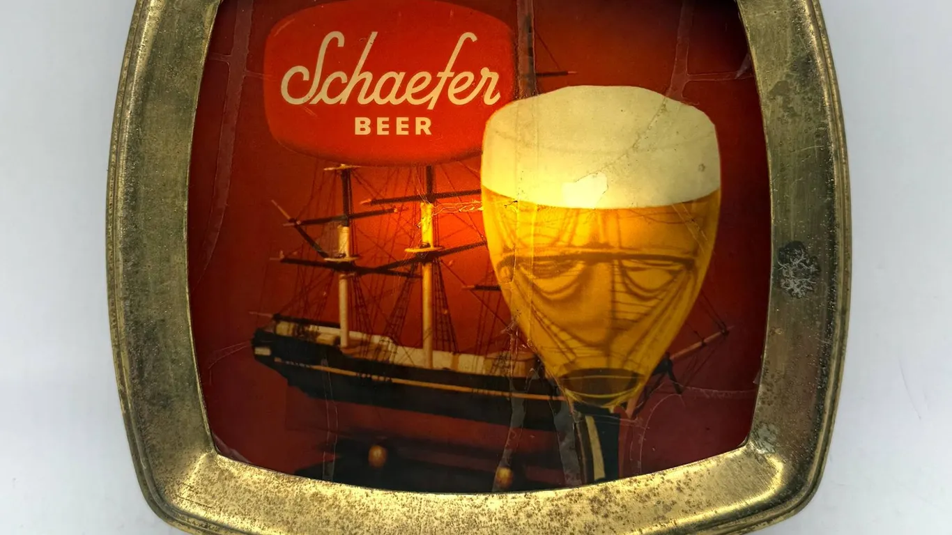 Schaefer Beer Lighted Sign with Ship Graphic