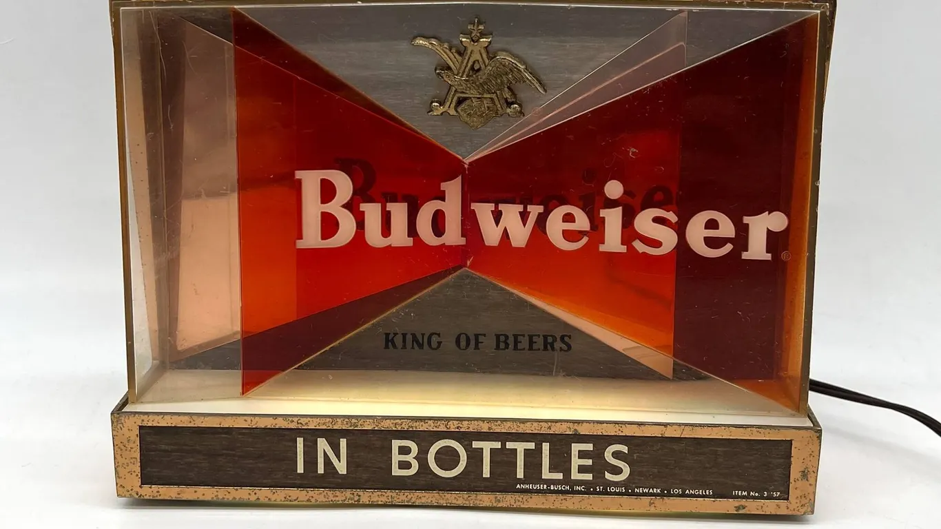 Budweiser Beer Lighted Sign In Bottles