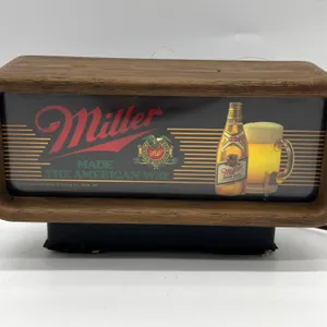 Miller Beer Lighted Sign with Wood Frame