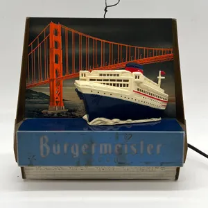 Burgermeister Beer Light with Ship and Bridge