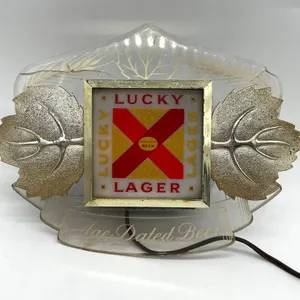 Lucky Lager Beer Light with Leaf Motif