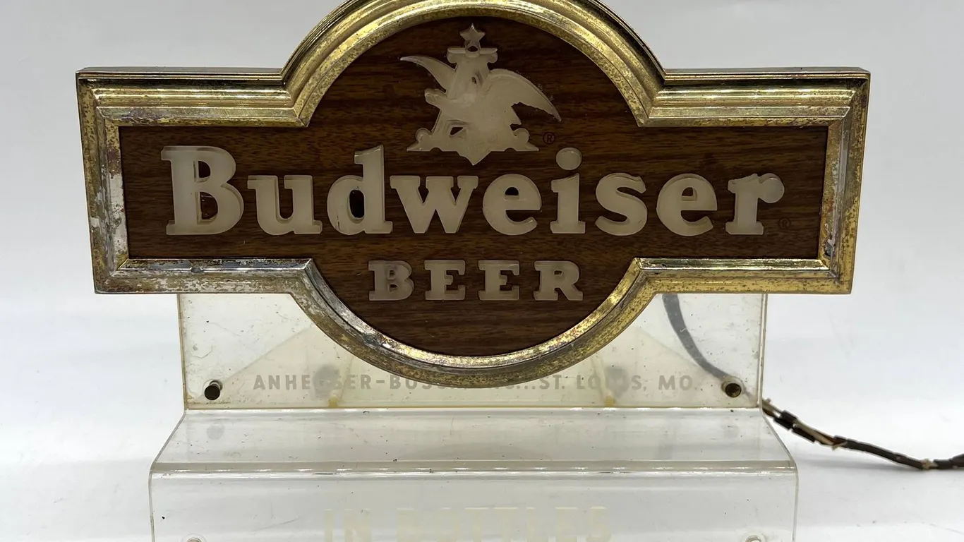Budweiser Beer Lighted Sign with Rewiring or