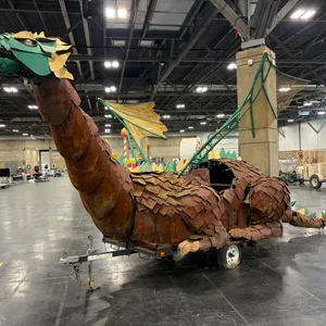 CUSTOM-BUILT DRAGON PARADE FLOAT ON SINGLE AXLE TRAILER
