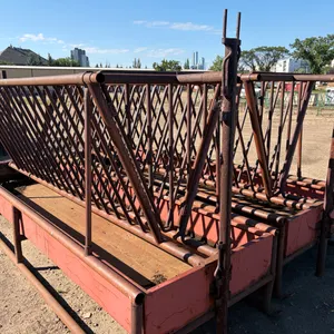(2) 12' X 4' HEAVY-DUTY STEEL V-RACK LIVESTOCK FEEDERS