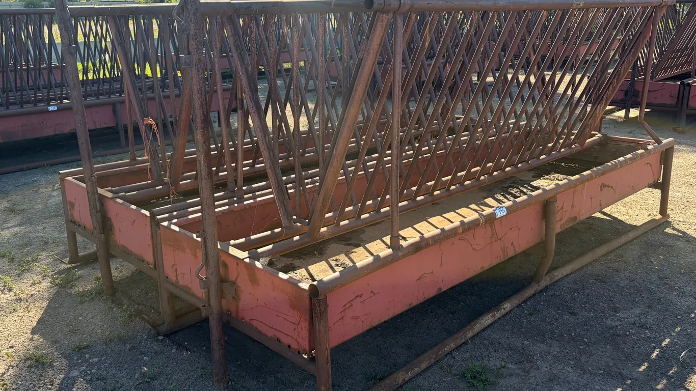 (2) 12' X 4' HEAVY-DUTY STEEL V-RACK LIVESTOCK FEEDERS