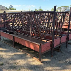 (2) 12' X 4' HEAVY-DUTY STEEL V-RACK LIVESTOCK FEEDERS
