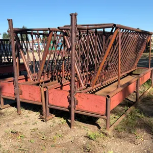 (2) 12' X 4' HEAVY-DUTY STEEL V-RACK LIVESTOCK FEEDERS