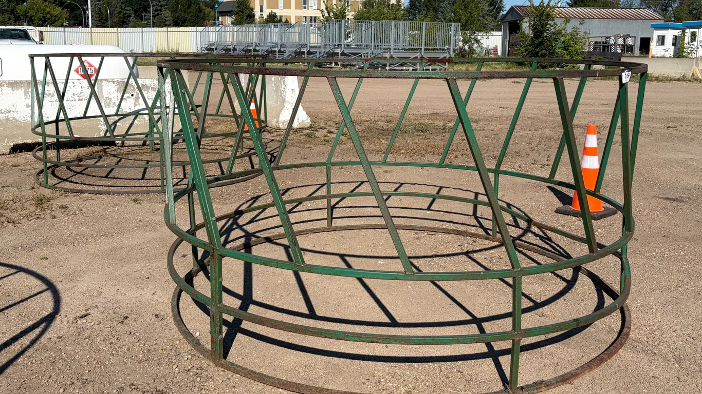 (2) 8' ROUND BALE LIVESTOCK FEEDERS