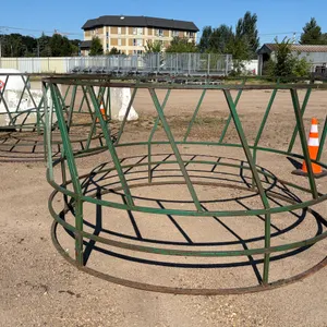(2) 8' ROUND BALE LIVESTOCK FEEDERS