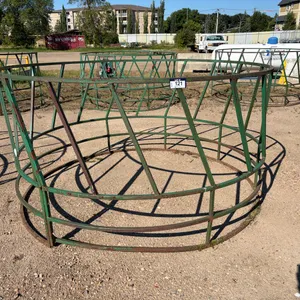 (2) 8' ROUND BALE LIVESTOCK FEEDERS
