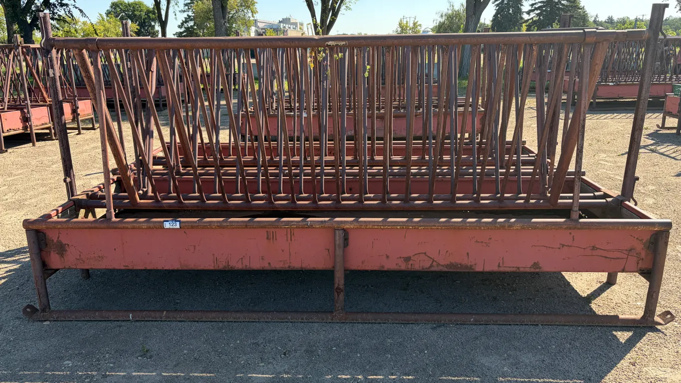 (2) 12' X 4' HEAVY-DUTY STEEL V-RACK LIVESTOCK FEEDERS