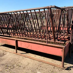 (2) 12' X 4' HEAVY-DUTY STEEL V-RACK LIVESTOCK FEEDERS