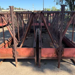 (2) 12' X 4' HEAVY-DUTY STEEL V-RACK LIVESTOCK FEEDERS