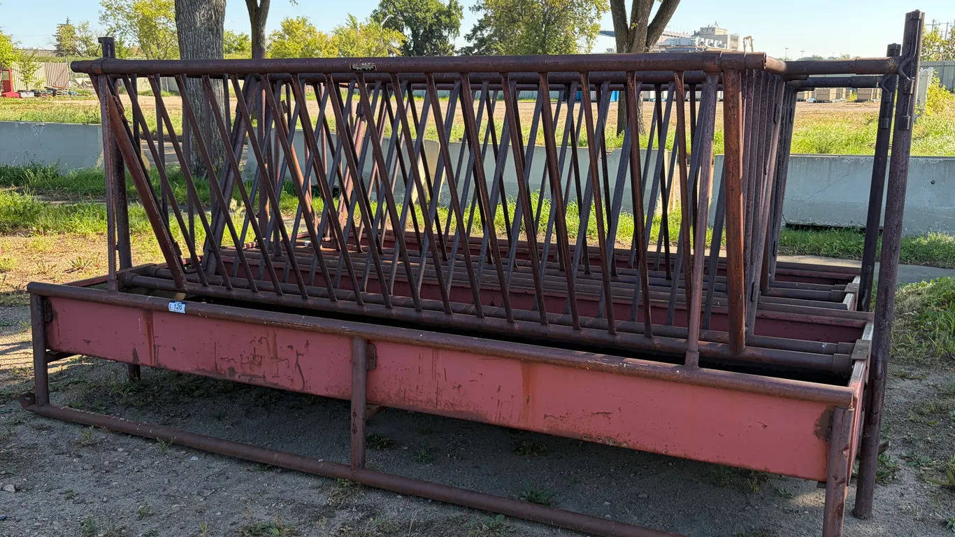 (2) 12' X 4' HEAVY-DUTY STEEL V-RACK LIVESTOCK FEEDERS