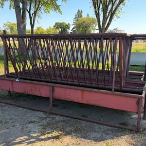 (2) 12' X 4' HEAVY-DUTY STEEL V-RACK LIVESTOCK FEEDERS