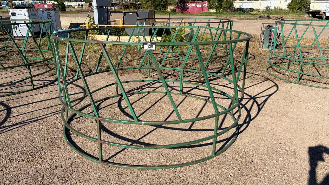 (2) 8' ROUND BALE LIVESTOCK FEEDERS