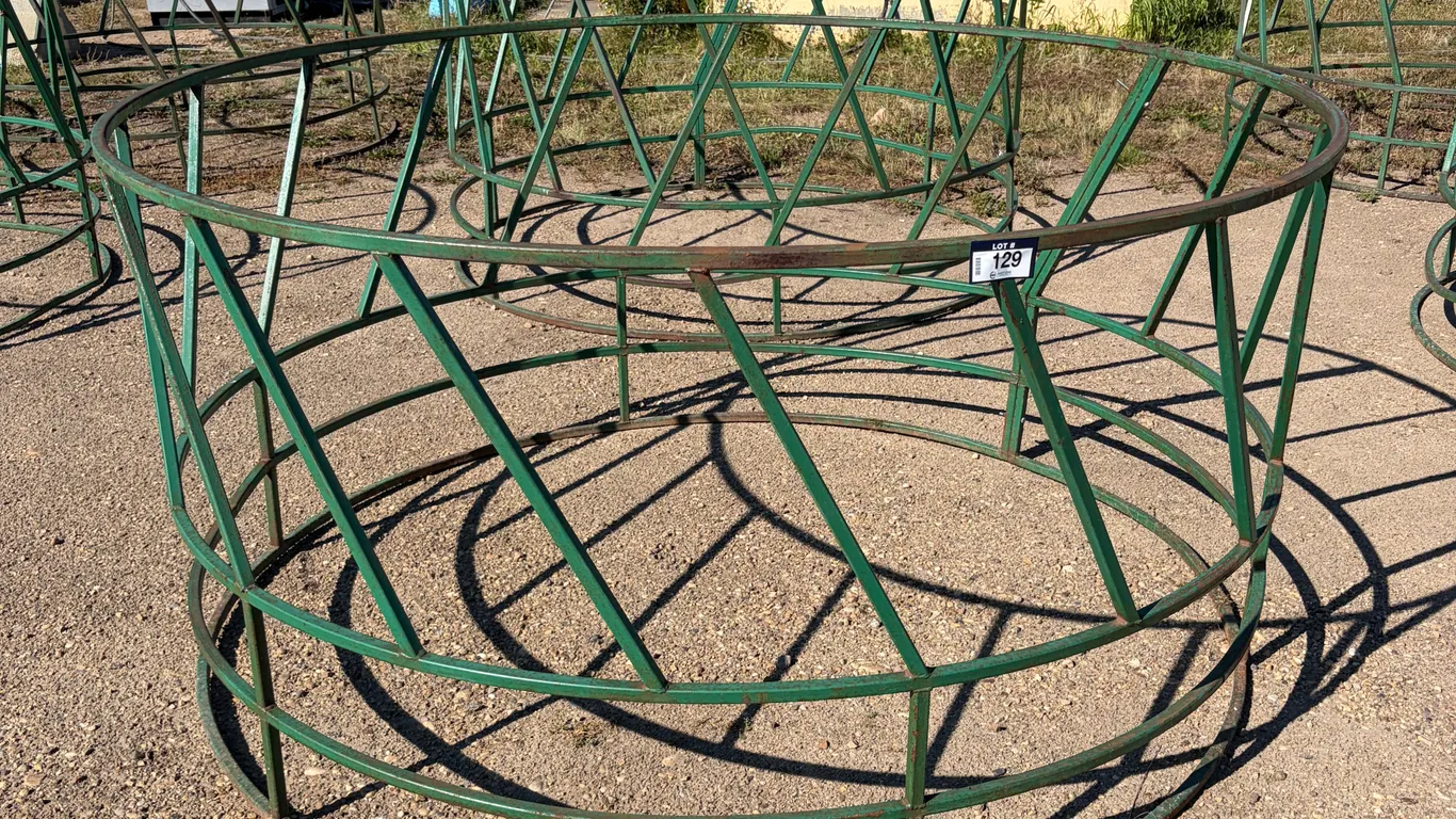 (2) 8' ROUND BALE LIVESTOCK FEEDERS