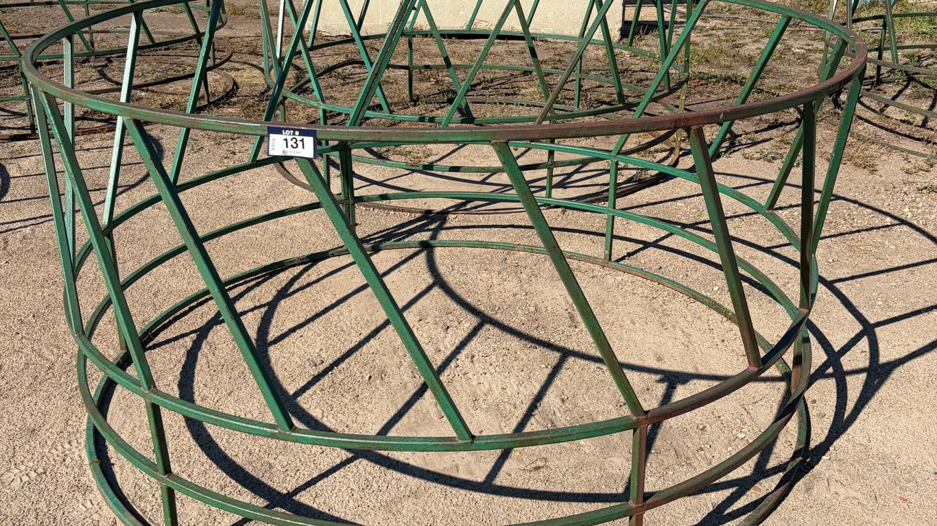 (2) 8' ROUND BALE LIVESTOCK FEEDERS