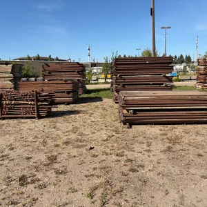 LOT OF APPROX. (120) 9.5' X 7' HORSE BOX STALL PANELS, (60) GATES & CRATE OF POLES