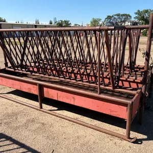 (2) 12' X 4' HEAVY-DUTY STEEL V-RACK LIVESTOCK FEEDERS
