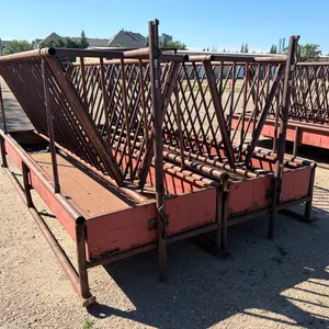 (2) 12' X 4' HEAVY-DUTY STEEL V-RACK LIVESTOCK FEEDERS