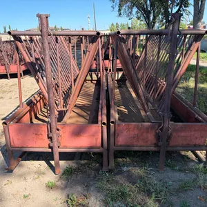 (2) 12' X 4' HEAVY-DUTY STEEL V-RACK LIVESTOCK FEEDERS