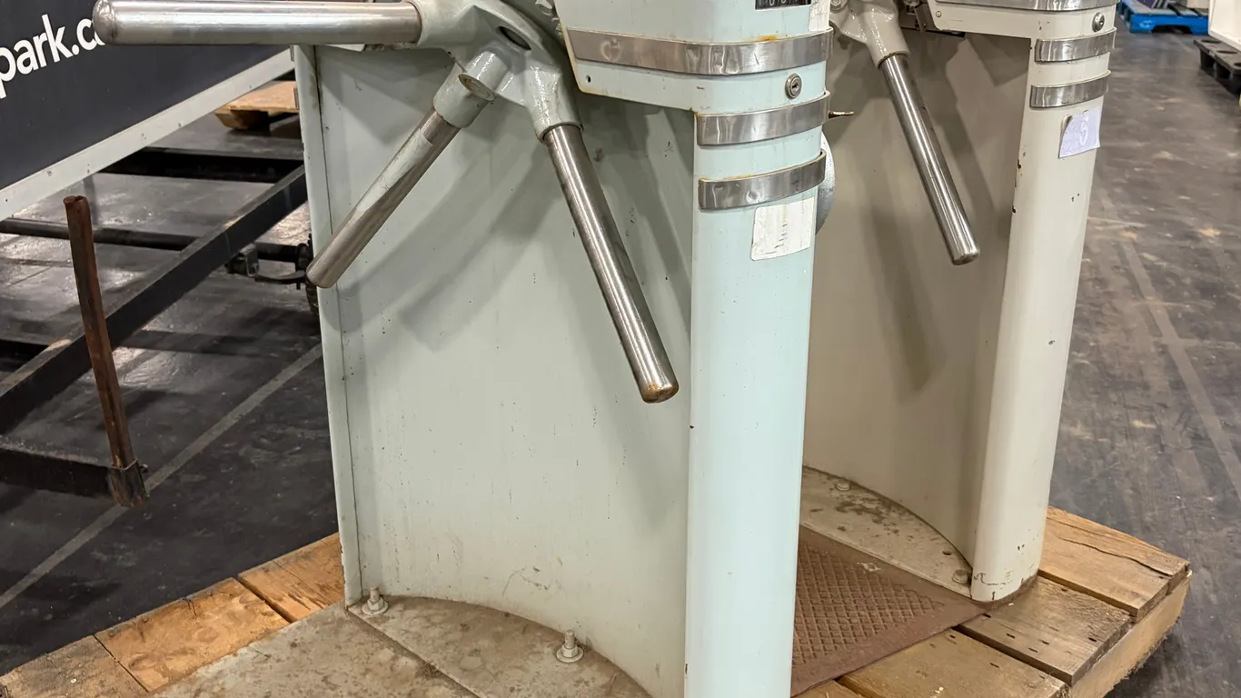 (2) PEREY TRIPOD TURNSTILES FROM EDMONTON GARDENS