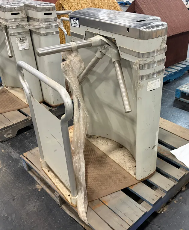 (2) PEREY TRIPOD TURNSTILES FROM EDMONTON GARDENS
